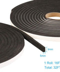 Kick Those Stubborn Drafts With Heavy Duty Foam Seal Tape For Doors And Windows Soundproof Weather Stripping Single Sided Cushioned Gap Filler Blocks Chill Air And Hiss 3 8 By 3 16 2 Rolls close up of black adhesive foam tape rolls each 16FT