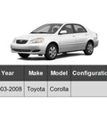 2003-2008 Toyota Corolla compatible with Front Six Piece Tie Rods Kit For 2003 2008 Toyota Corolla Inner And Outer Tie Rod Ends With Boots Grease Fittings Cutter Pins And Nuts Replacement With Easy Install Direct Fit And All Necessary Hardware For Quick Replacement shown