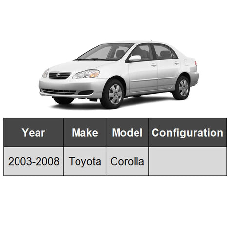 2003-2008 Toyota Corolla compatible with Front Six Piece Tie Rods Kit For 2003 2008 Toyota Corolla Inner And Outer Tie Rod Ends With Boots Grease Fittings Cutter Pins And Nuts Replacement With Easy Install Direct Fit And All Necessary Hardware For Quick Replacement shown