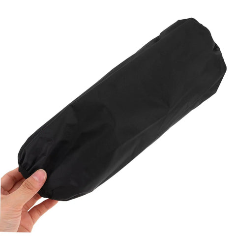 Get Your Arms Covered With These Tough As Nails Extended Black Arm Sleeves 2 Pairs Pack Oilproof Guards shown in black fabric with elastic ends.