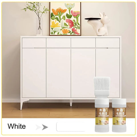 Quick Restoration Wood Paint for Cabinets and Furniture, 180g, Scratch Fix near white cabinet with art and decor