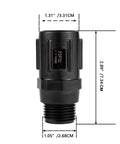 Garden hose pressure regulator, black plastic, 25 PSI, 3/4 FHT to 3/4 MHT, 2-pack.