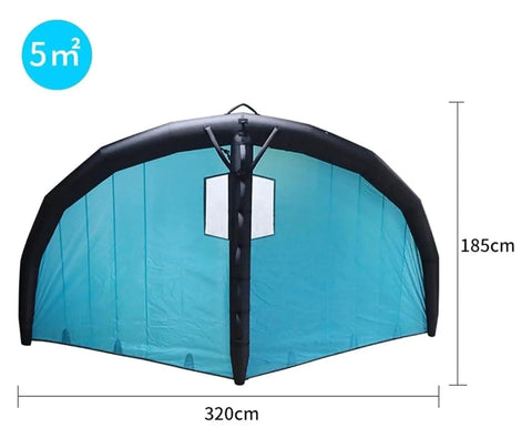 Inflatable Windsurf Wing For Windsurfing And Kitesurfing, Durable Tear-Resistant Nylon Foil Board Wing, 5m², 320cm x 185cm