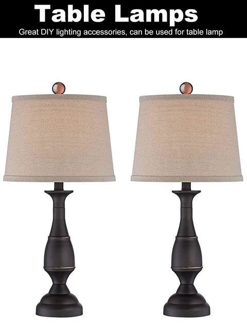 Dope Crystal Ball Lamp Finials With Bronze Finish Base, Tawny Glass, 2 Inch Tall on table lamps, threaded 1/4-27 fits standard harp