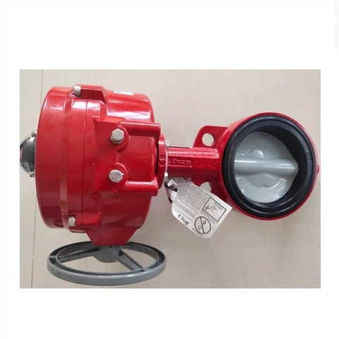 Valve pneumatic actuator 92-0830-11300-532, red metal housing with gray handwheel