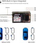 RC4GS V3 2.4G 4CH RC Transmitter And Receiver With R6FG Gyro Inside Pistol Grip Remote Controller diagram with gyro function
