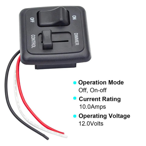 Kickin 12 Volt Dc Toggle Dimmer Switch Featuring High Side Control For Rv Auto Truck And Marine Led Strip Lighting with wiring.