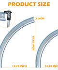 Heavy Duty Garage Door Track Kit With Curved Horizontal And Vertical Rails Connector Set Includes R12 And R15 Durable Rail Repair Parts For Quick Fixes And Smooth Operation, showing product dimensions and details of steel rails