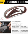 45 Piece One-Half Inch By Twelve Inch Knife Sharpener Sanding Belt Kit With Multiple Grits for WSKTS WSKTS-KT Mk1 Mk2 Sharpener