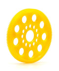 Yellow 64P 110T Spur Gear for 1/10 RC cars, high precision plastic main gear upgrade, lightweight, durable performance, boosts throttle response