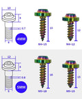 Titanium Self Tapping Screws M4 and M5 with Torx Head, black coated decorative fasteners in 12mm, 15mm, and 18mm lengths