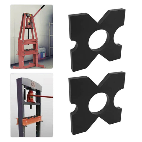 Heavy Duty H Frame Hydraulic Shop Press Plates Set, 9.75 x 9.75 x 1 in, Two-Piece 20 Ton and 32 Ton Portable Metal Press Plates with 4 Notches