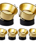 Six Pack Adjustable Recessed Can Lights With Nice Brass Trim And No Sweat Install 3 Inch Eyeball Downlights showing brass finish and mounting design.