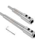 2 Piece Forstner Bit Extension Set Locks On Tight To Standard Drill Bits Adds 3.28 And 5.64 Inch Depth With A Secure Non Slip Grip