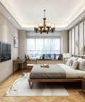 Elegant bedroom with wooden furniture and Sorfia 10pcs 2 inch Gimbal LED Recessed Light Small Recessed Lights AC110V.