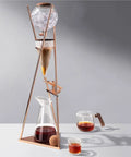 Top Shelf Cold Brew Drip Tower And Ice Drip Coffee Maker With 800Ml Borosilicate Glass Carafe and steel stand for slow drip brewing.
