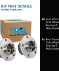 Rear Wheel Bearing And Hub Assembly Set For 2015 To 2022 Ram ProMaster City, 2 Piece Replacement Kit For Driver And Passenger Sides