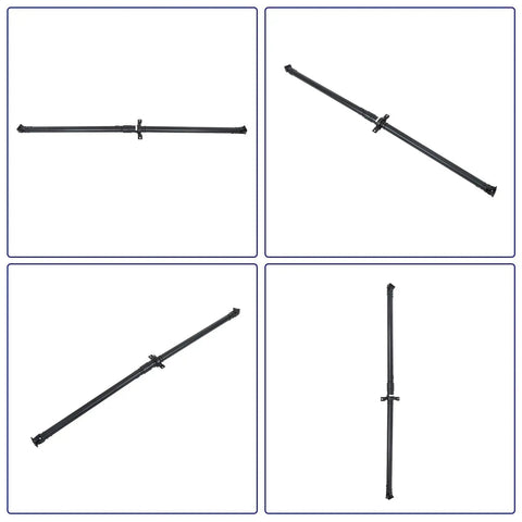 Rear Driveshaft Assembly Replacement For CRV 1997 1998 1999 2000 2001, steel shaft with U-joints shown in multiple angles