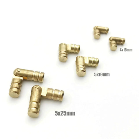 Hidden Concealed Barrel Hinge Set For Wooden Boxes And Cases, DIY Ready Copper Brass Tone Hardware, sizes 4x15mm to 5x25mm