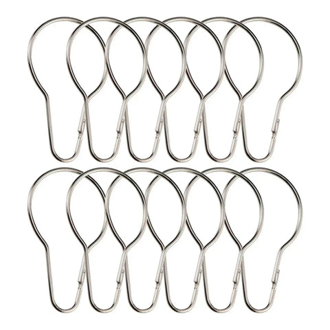 Smooth Glide Curtain Ring Set 60pcs With Hooks And Buckles For Rods Home Bathroom Shower Curtain Support Easy Open Close Durable Zinc Alloy