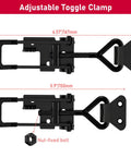 Beefy Heavy Duty Toggle Clamp Latch Set Two Pack 1320Lbs Capacity 4003 Style Adjustable Quick Release Hasp Clamps dimensions shown