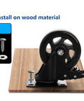 Four Inch Heavy Duty Swivel Plate Caster Wheels With Brake And 360 Degree Dual Locking installed on wood material