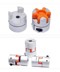 Heavy Duty Plum Flexible Shaft Coupling Clamp Style Aluminum Jaw Coupler With Spider For CNC Motor Encoder 20mm To 60mm parts.