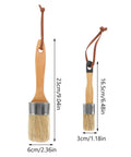 Two Piece Wood Handle Paint And Stain Brush Set With Oval Synthetic Bristles measuring 23cm and 16.5cm for versatile painting tasks
