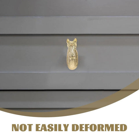 Real Deal Brass Animal Head Cabinet Knobs With Sweet Golden Finish Durable Drawer Pulls For Wardrobes Cupboards Easy Install Furniture Setup on gray drawer.