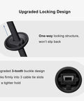 Close-up of Universal Nylon Cable Tie Buckle Must Have Kit For Cars With One Way Locking Zipper Clips T Style Zip Ties Button Fixation Tools Automotive Plastic Rivet Push Pins For Auto Body Trim Bumper Retainer Fender Liner And Door Panel Clips showing locking mechanism