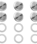 Six 1.5-inch stainless steel tri-clamp end caps with silicone gaskets for 50.5mm OD sanitary fittings