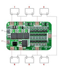 Heavy Duty 6S 24V BMS For Lithium Ion 18650 Battery Packs No Stress Protection Board 15A Continuous Current component layout.