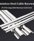 20 Pack 39 Inch Stainless Steel Cable Raceway Kit For Home And Outdoor Use No Fuss Cord Cover Wire Hider With Mounting Holes