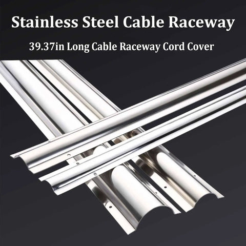 20 Pack 39 Inch Stainless Steel Cable Raceway Kit For Home And Outdoor Use No Fuss Cord Cover Wire Hider With Mounting Holes