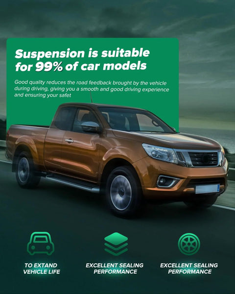 12-pc suspension kit for Toyota Corolla; brown pickup beside a green promotional banner.