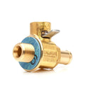 FN-Series Engine Oil Drain Valve With LC-10 Lever Clip, tool-free Japan-made durable F103N replacement, shown in brass side view.