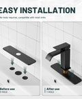 Matte Black Faucet Plate 10 Inch Long Rectangle Sink Hole Cover For 1 Or 3 Hole Faucets, Deck Plate Escutcheon Installation