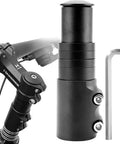 Adjustable 1-1/8 Inch Aluminum Bike Stem Riser Extender boosts bar height up to 5.3 inches with 28.6mm clamp shown with Allen wrench