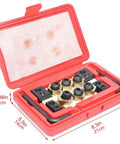 Five Eighth Inch T Slot Eccentric Clamping Kit Pro Grade Heavy Duty 18 Piece Set With Half Inch To Thirteen Thread Clamp Nuts For Lathe And Milling Machines Copper And Steel Reusable Fixture, red case 21x14x6 cm