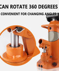 Close-up of Rock Solid Hydraulic Claw Jack featuring 360-degree rotation for versatile auto lifting tasks.