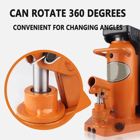 Close-up of Rock Solid Hydraulic Claw Jack featuring 360-degree rotation for versatile auto lifting tasks.