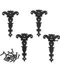 4 Pcs Heavy Duty Zinc Alloy Antique T Hinges With Screws 69 x 113 mm set, barn door style hinges, black, for cabinets and wooden boxes