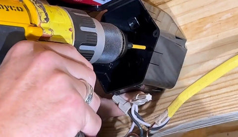 Open Splice Junction Box Single UL Listed Easy Five Second Installation Splice Box for Electrical Wiring being installed