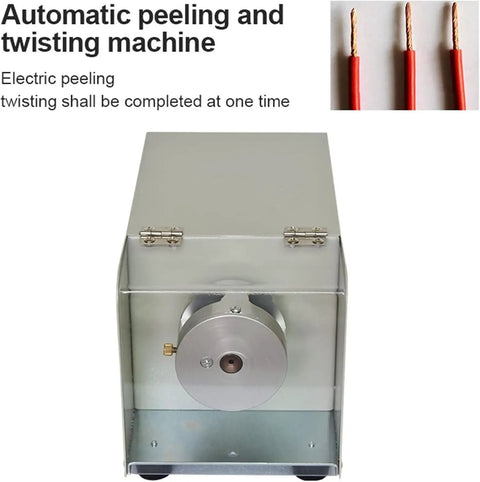 Industrial Heavy Duty Electric Automatic Wire Stripping Machine For 1.2-4mm Cable Twisting And Cutting With Fullmetal Build Fast Stripper Tool top view showing electric peeling and twisting station.
