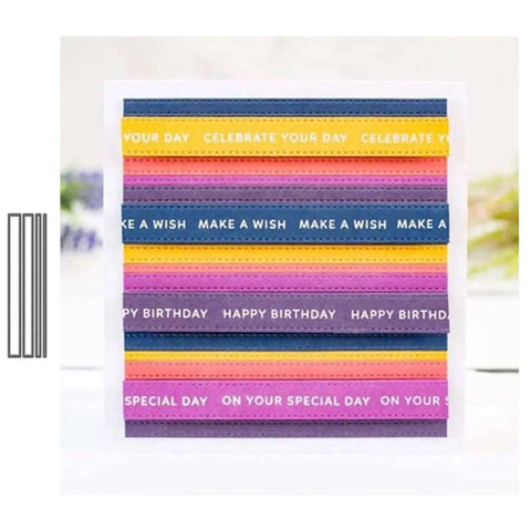 4 Piece Rectangle Frame Die Cut Set With Dotted Stitched Borders For Scrapbooking, Card Making, And DIY Crafts, Silver Finish