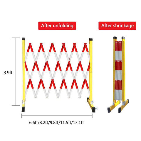 Heavy Duty Expandable Security Barricade With High Visibility Reflective Tape For Driveway Parking And Road Jobs Foldable Scissor Gate That Flats Down Quick And Stands Built Tough As Nails On Any Property Today