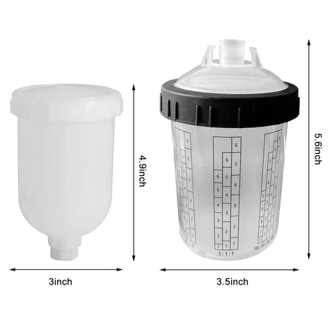 Disposable 400ml cups from Pro Grade Mini HVLP Sprayer Kit With 1.0mm Nozzle, Easy Clean for Auto Body and Home Furniture Painting