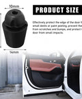 Keep The Dents At Bay With These Heavy Duty Rubber Car Door Overslam Bumper Stopper 10 Pack showing dimensions and protective use.