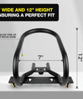 7 Inch Motorcycle Wheel Chock and E Track Ratchet Strap Bundle, Built Tough Heavy Duty Steel Wheel Stabilizer, 7x12 layout
