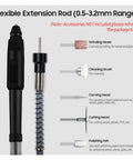 Flexible extension rod with grinding, cleaning, carving, cutting heads for DIY projects using Mini Electric Bench Drill Press Stand Kit With 7-Gear Variable Speed Up To 8000 R Min Precise Diy Drilling Machine For Wood And Metal Compact Home Workshop Essential Gadget.